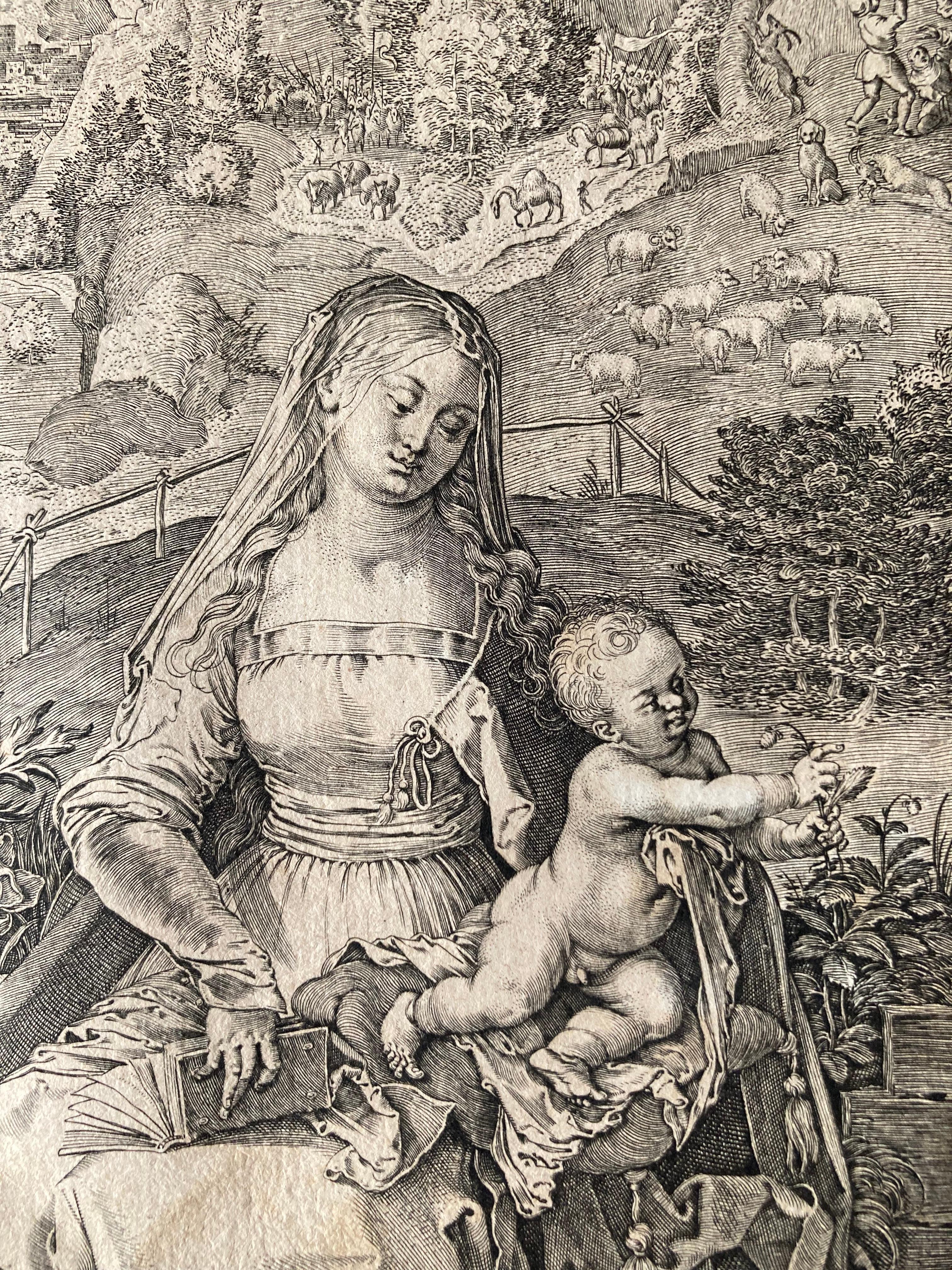 Aegidius Sadeler II, engraving, Virgin and Child, c. 1597 after Albrecht Dürer 8
