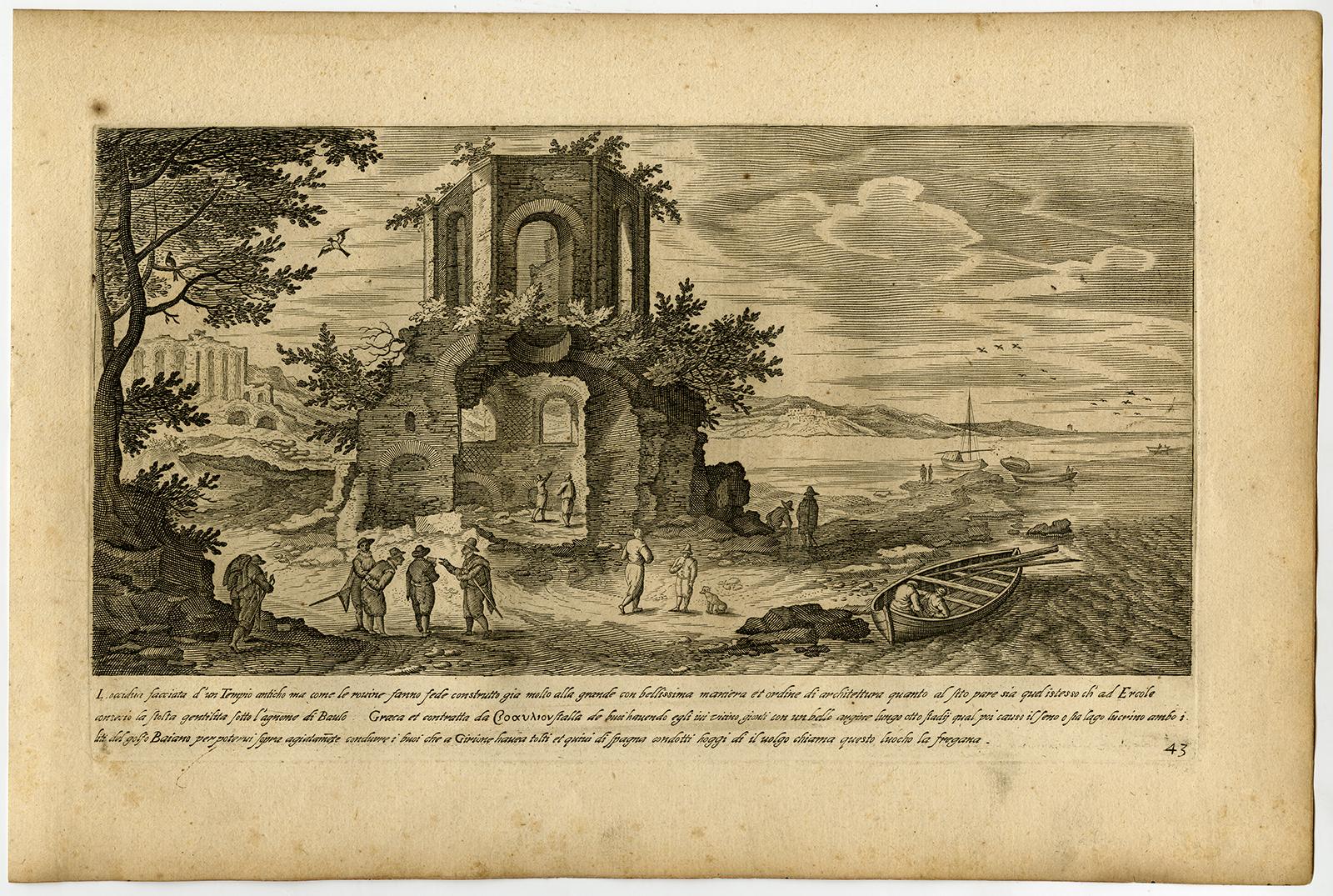 Aegidius Sadeler Landscape Print - 'L'occidua facciata d'un Tempio anticho.