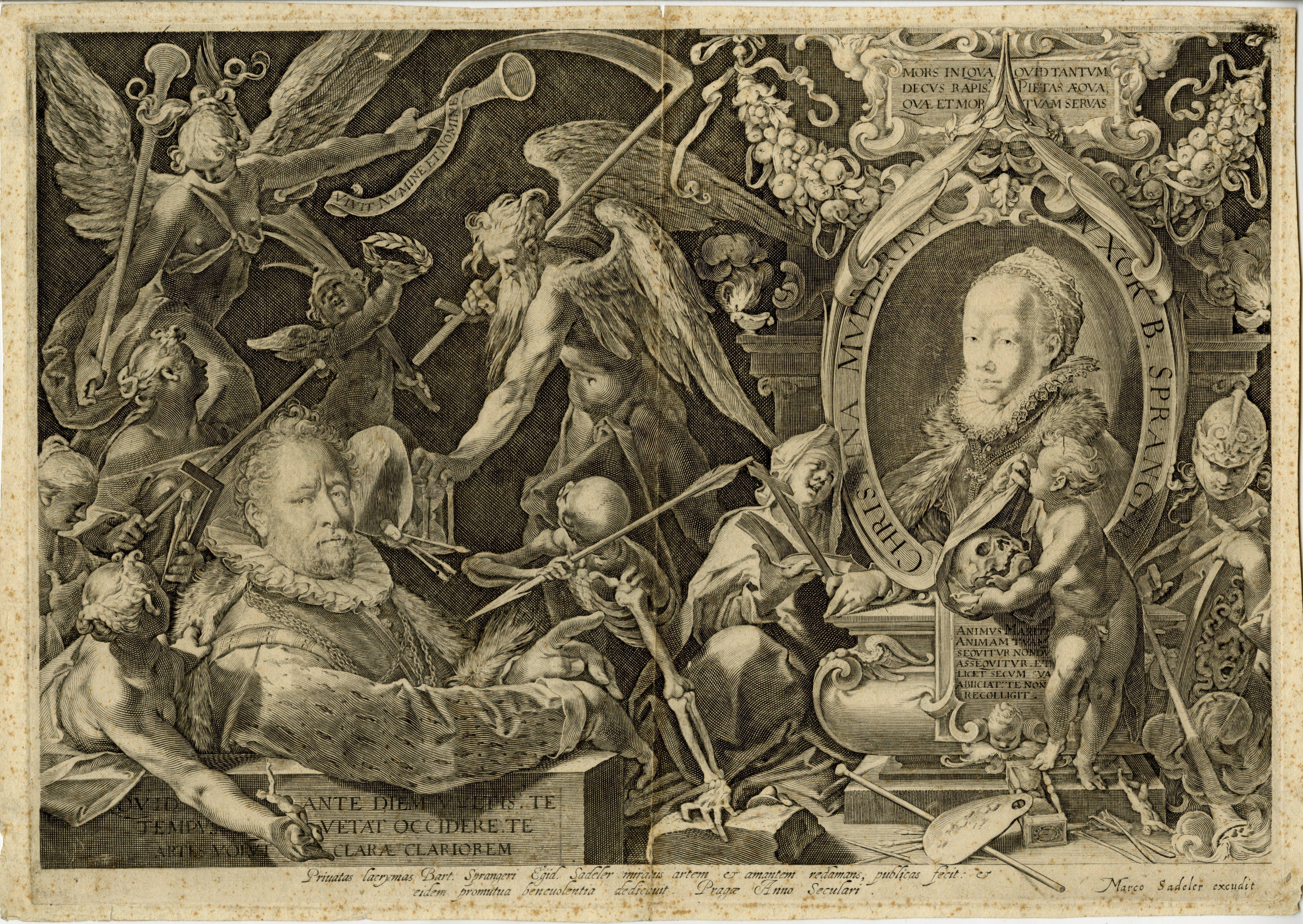 Retrato de Bartholomeus Spranger con una alegoría sobre la muerte de su esposa