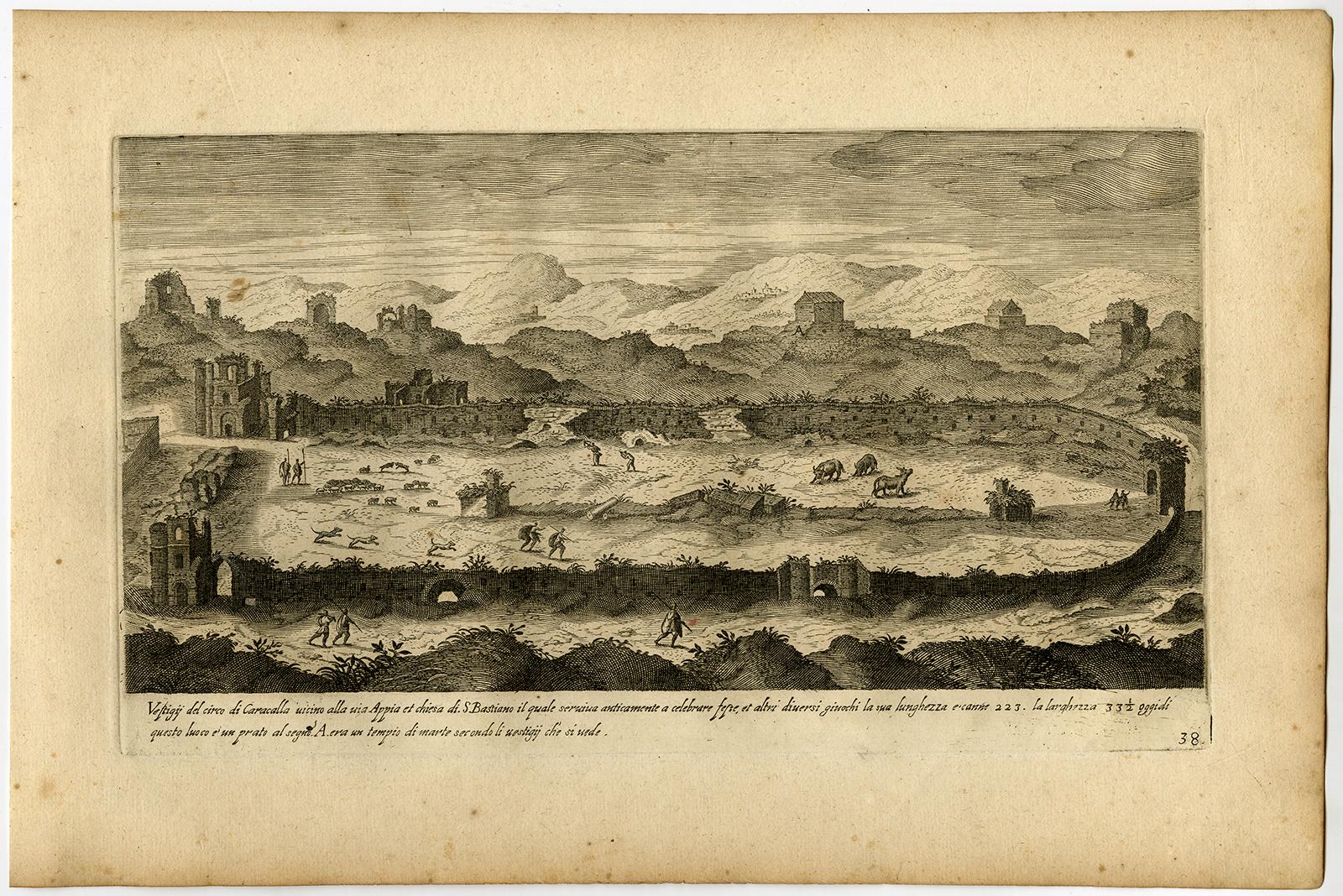 Aegidius Sadeler Landscape Print - 
Vestigii del circo di Caracalla […].