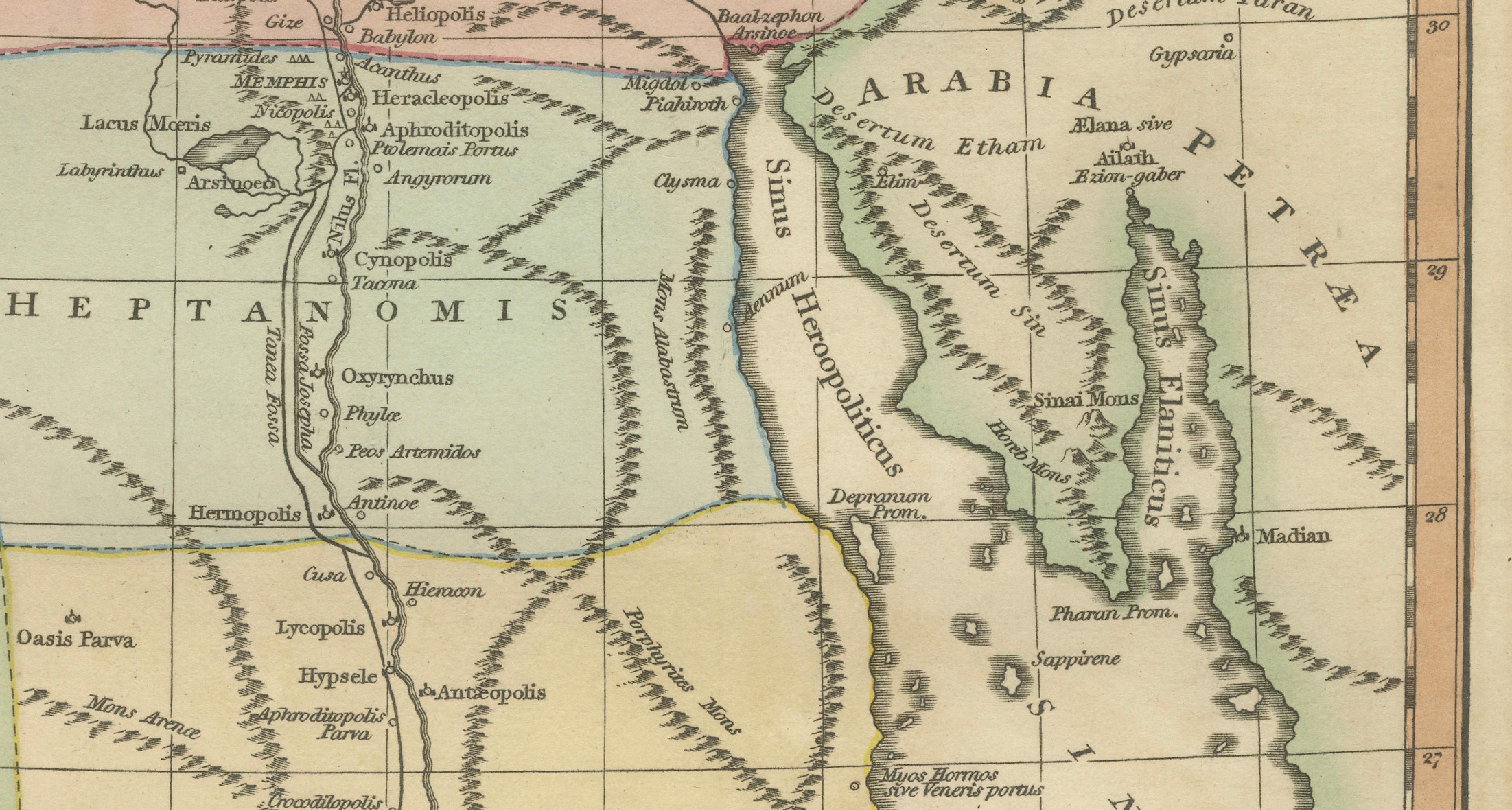 Aegyptus Antiqua — Ancient Egypt Classical Map of the Nile, Wilkinson 1823