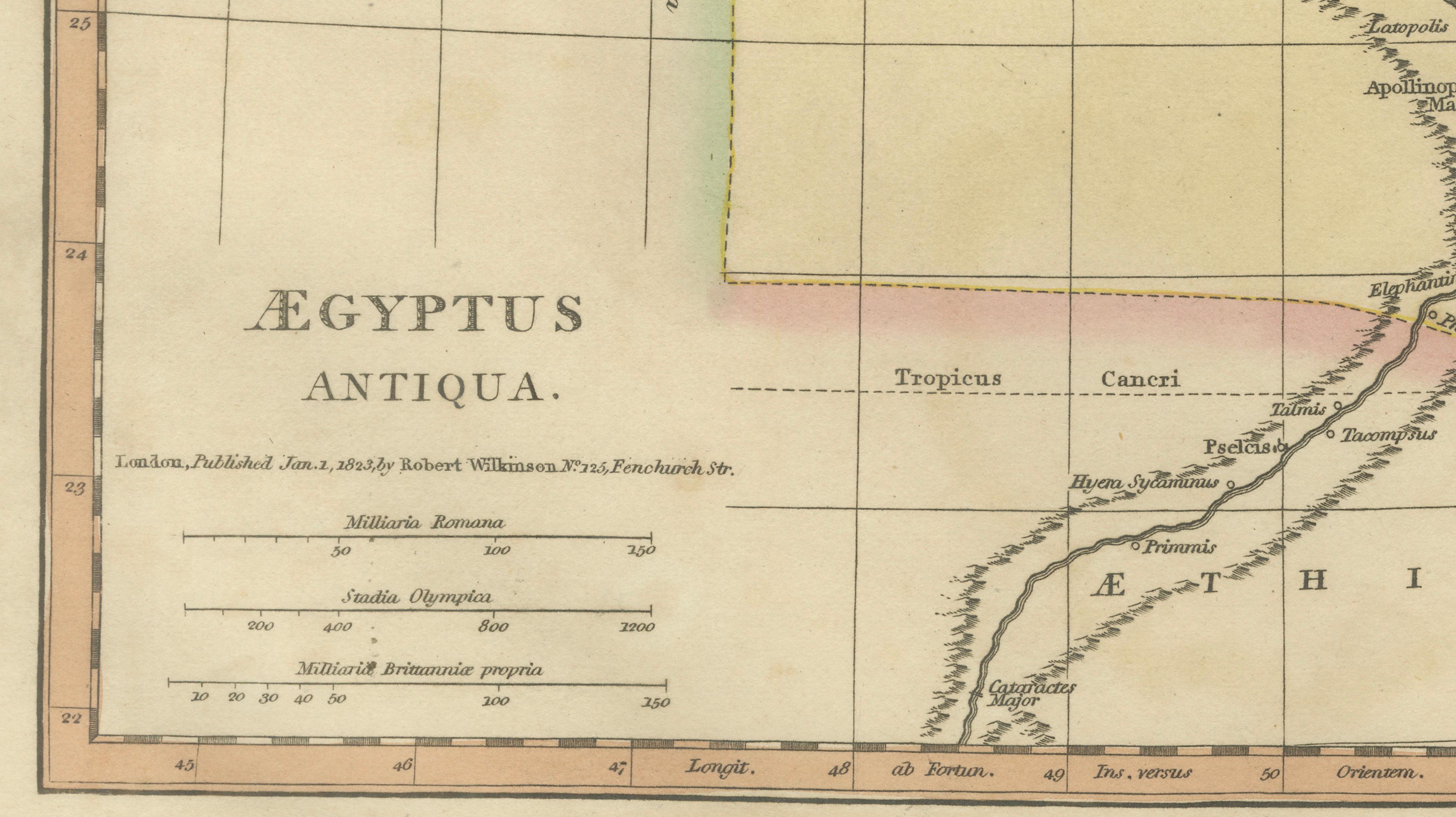 Aegyptus Antiqua — Ancient Egypt Classical Map of the Nile, Wilkinson 1823