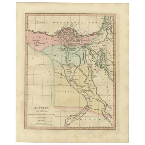Aegyptus Antiqua — Ancient Egypt Classical Map of the Nile, Wilkinson 1823