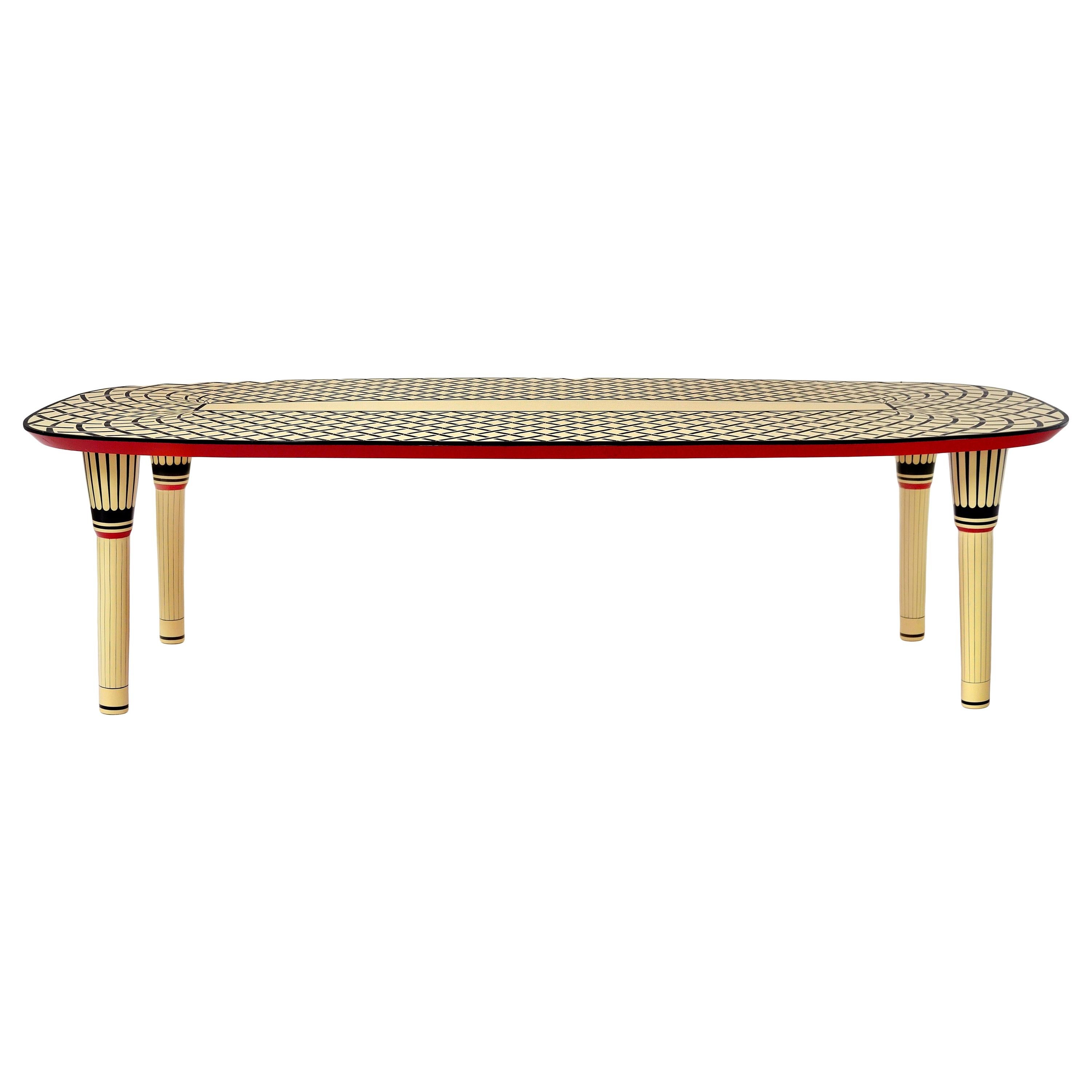 Aelita Large Marquetry Dining Table by Matteo Cibic For Sale