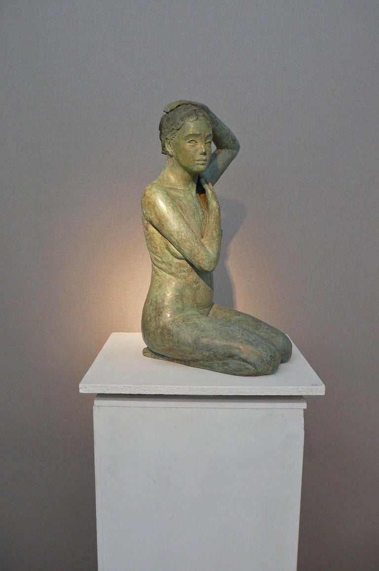 Nude Bare Back  - Gold Nude Sculpture by Aelle