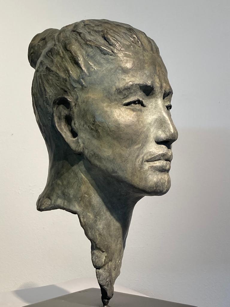 Aelle Figurative Sculpture - Portrait Bronze of a Man by AELLE 