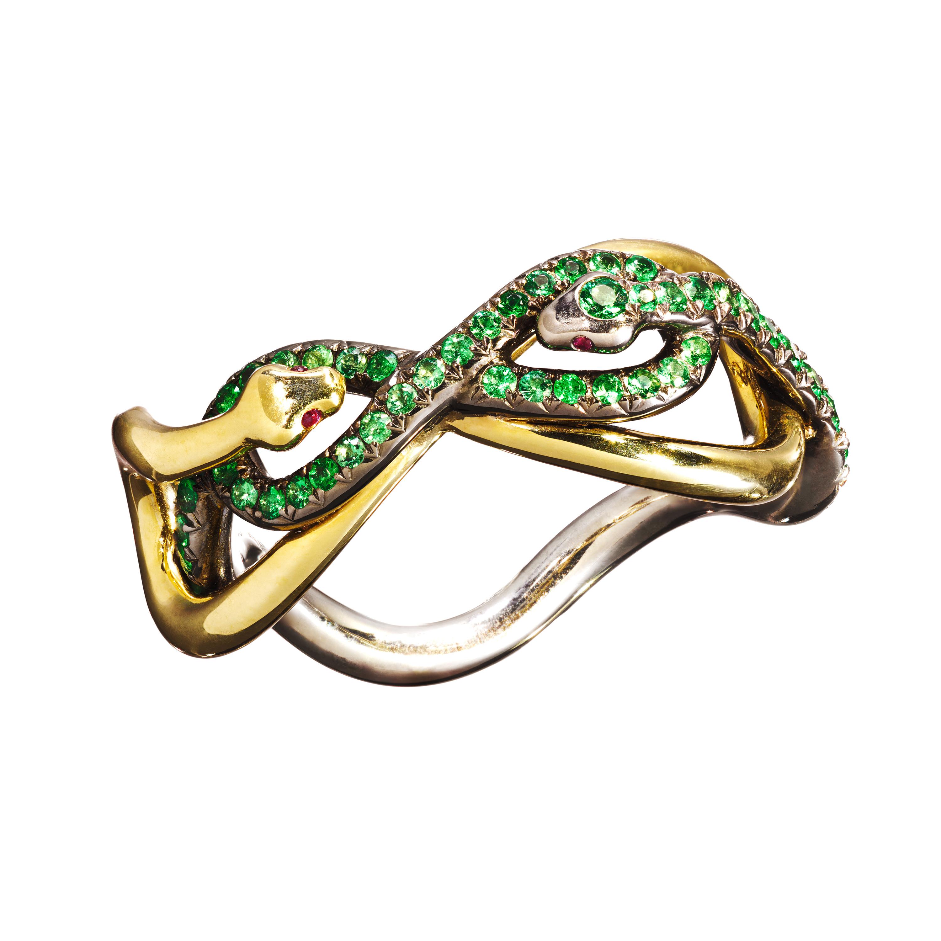 Round Cut AENEA Brazilian Emeralds Rubies 18k Yellow Gold Sterling Silver Stud Earrings For Sale