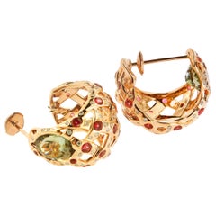 Aenea Jewellery 18 Karat Pink Gold Pink Spinel White Diamonds Tanzanite Earrings