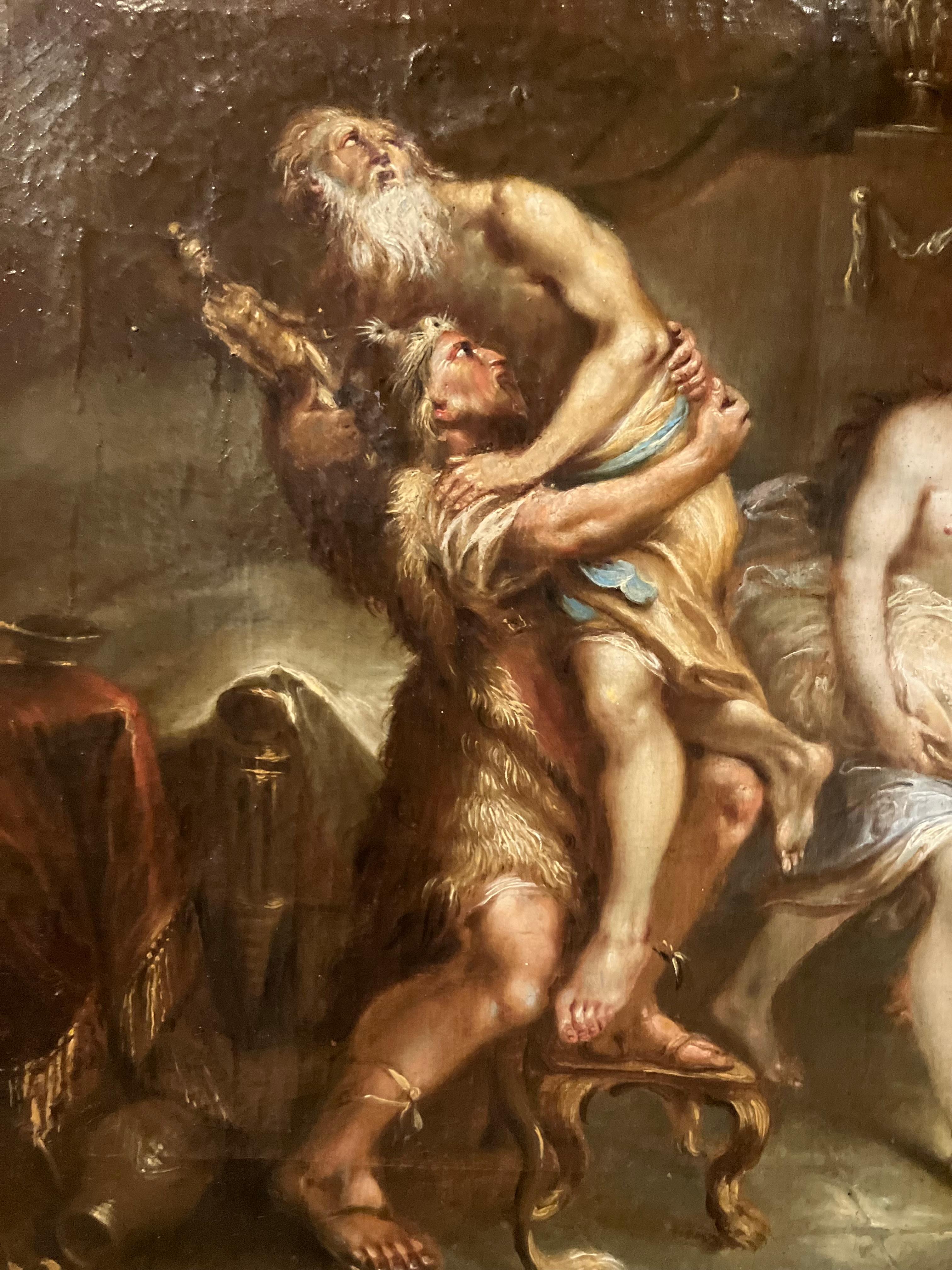 Aeneas auf der Flucht vor dem Brand von Troja, Flämisches Öl auf Leinwand aus dem 17. im Angebot 3