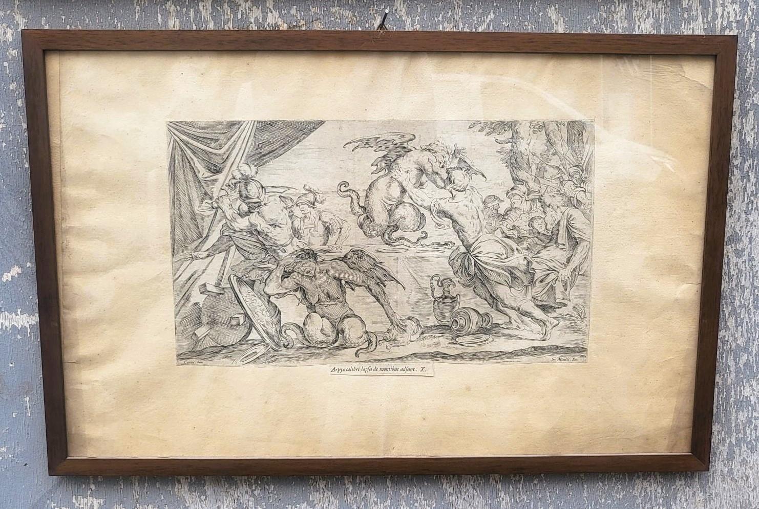 Gerahmte Stiche von Aeneid nach Mitelli und Caracci, Gerahmte Stiche, 18. Jahrhundert im Angebot 10