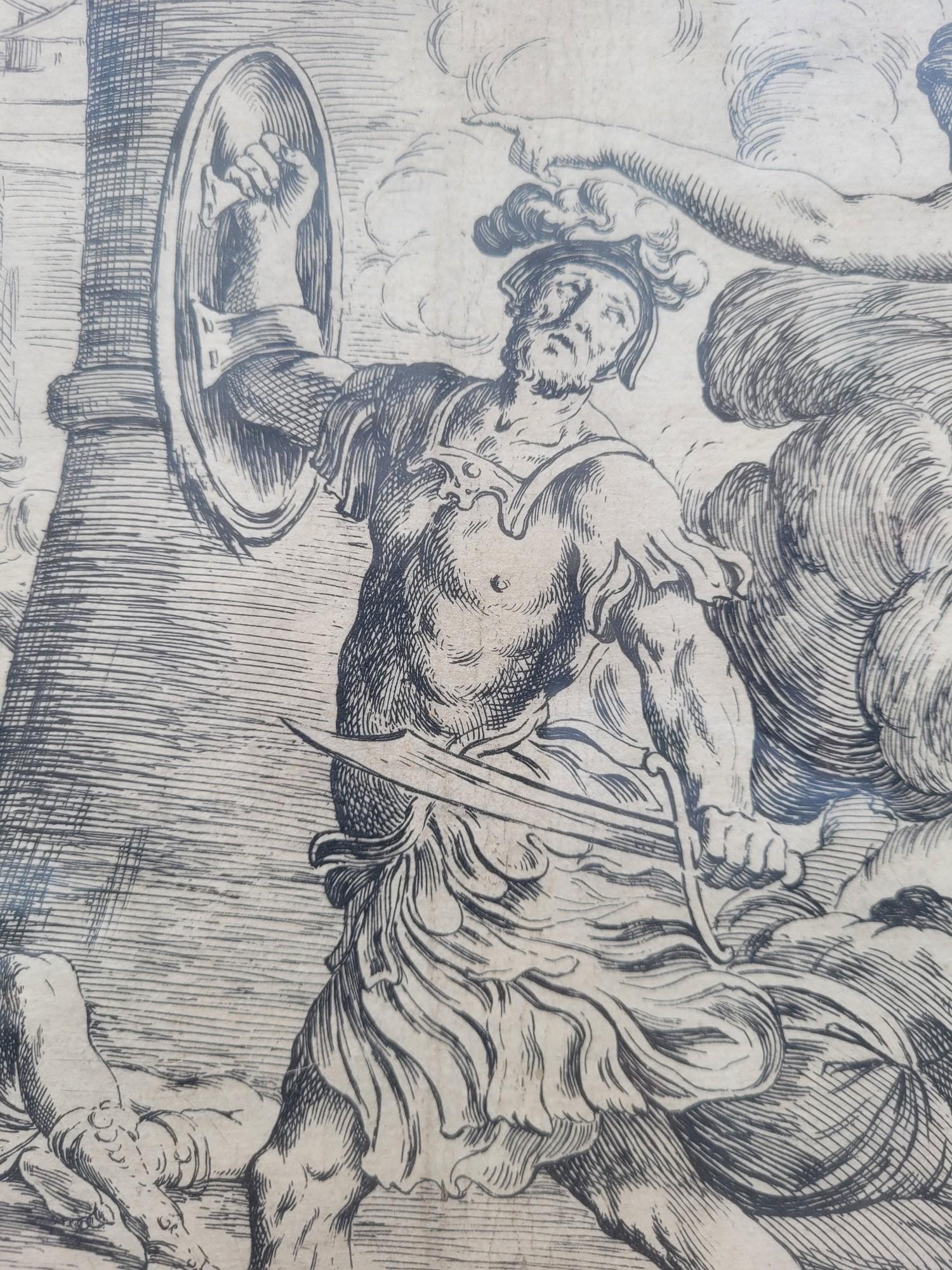 Gerahmte Stiche von Aeneid nach Mitelli und Caracci, Gerahmte Stiche, 18. Jahrhundert (Griechisch-römisch) im Angebot