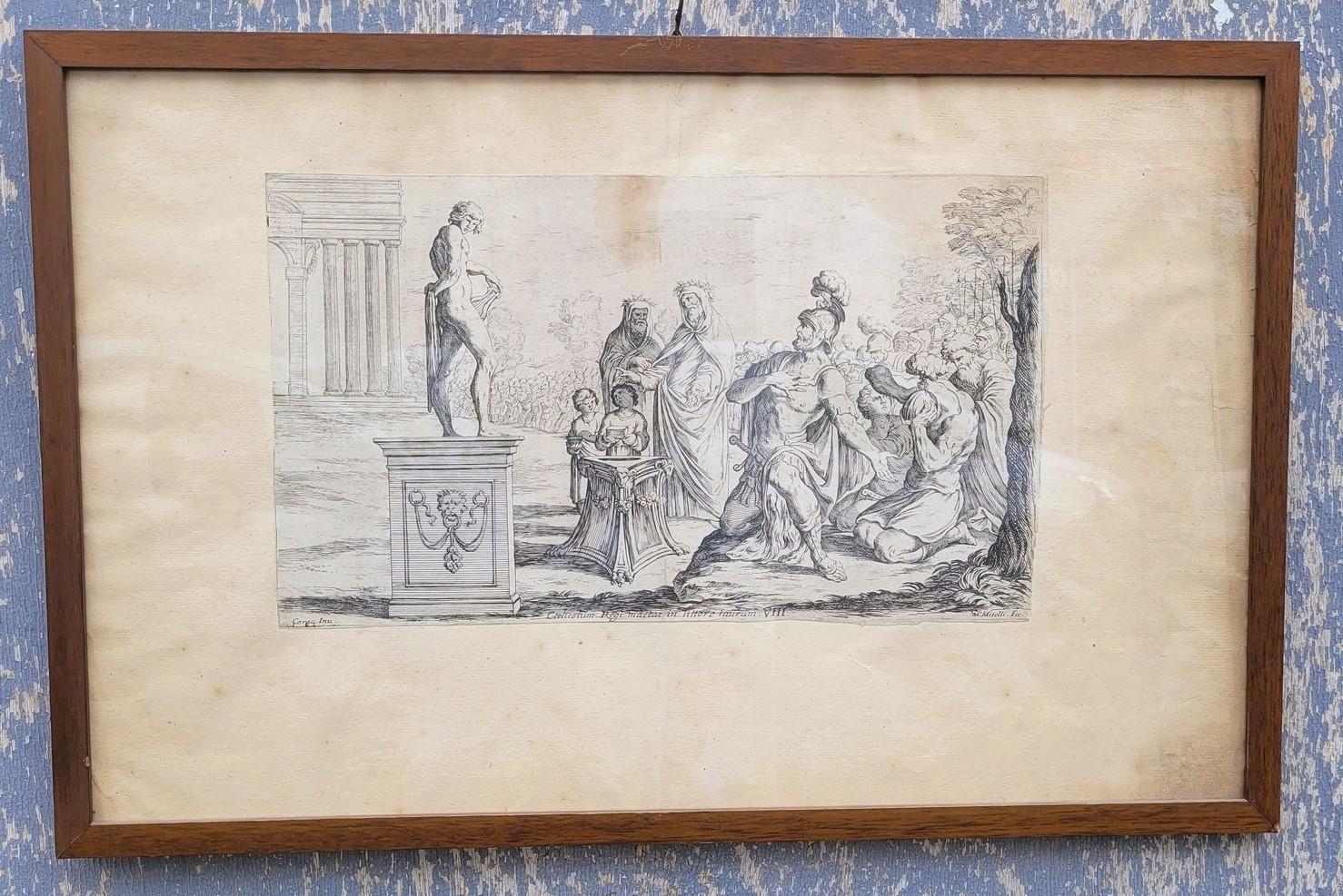 Gerahmte Stiche von Aeneid nach Mitelli und Caracci, Gerahmte Stiche, 18. Jahrhundert im Zustand „Gut“ im Angebot in MARSEILLE, FR