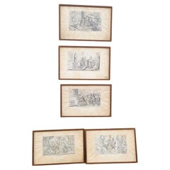 Aeneid After Mitelli And Caracci, Framed Engravings, 18th Century