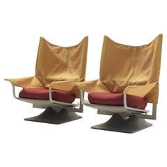 Aeo Matching Lounge Chairs in Original Fabric by Paolo Deganello for Cassina