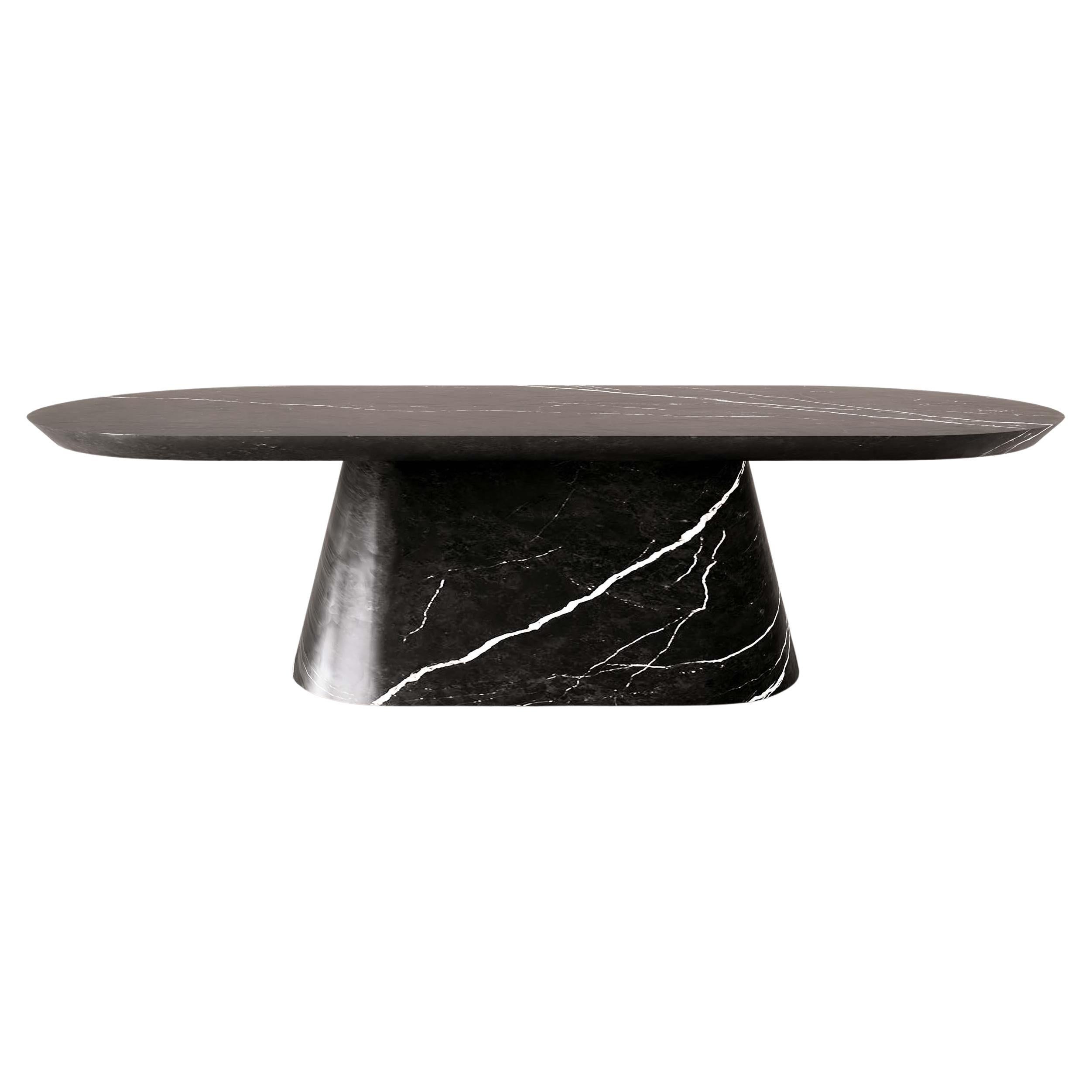Aequus Dining Table 285 in Graphite Marble by Studio Brent Lee For Sale