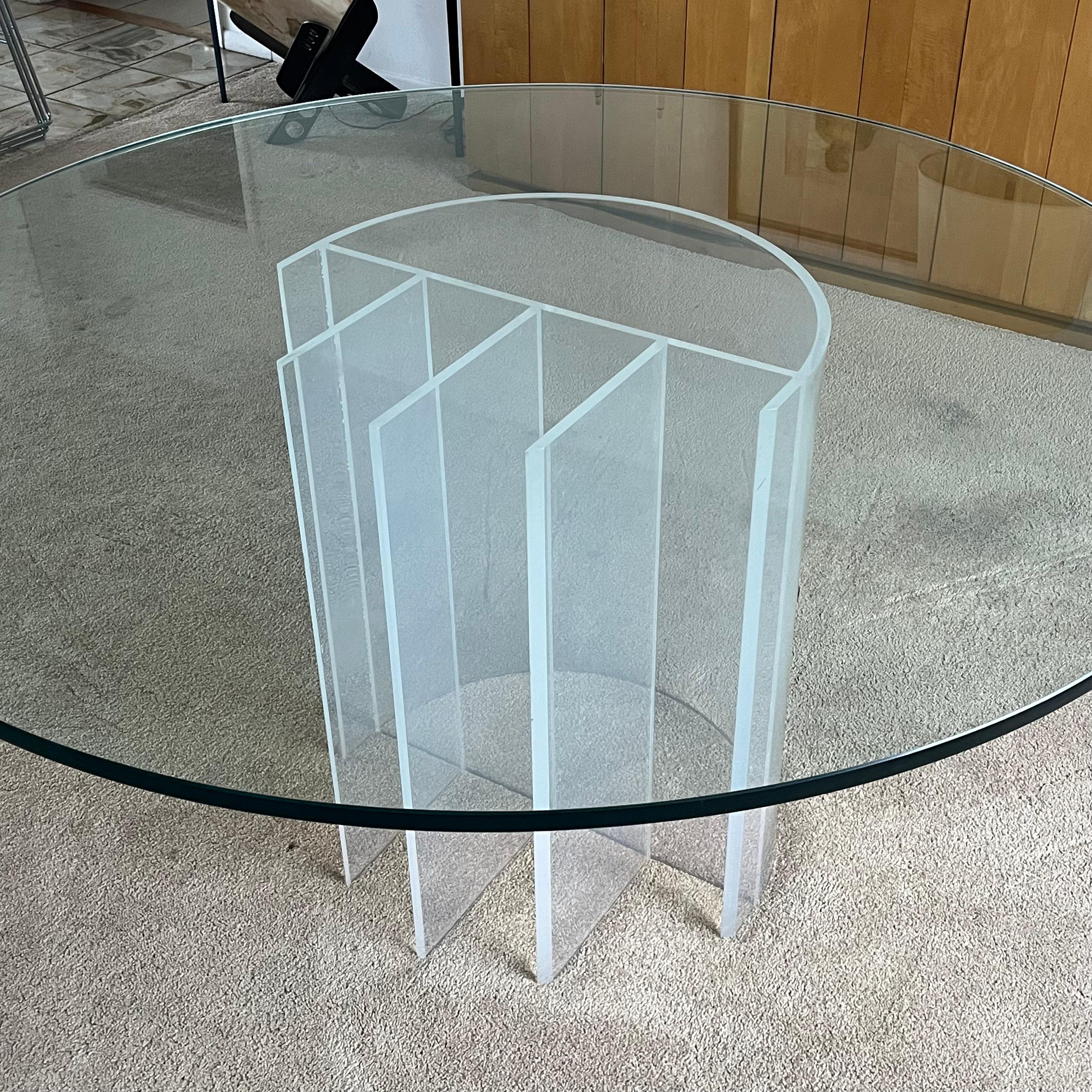 Table de salle à manger « Blade » aérienne en acrylique et verre de Charles Hollis Jones en vente 1