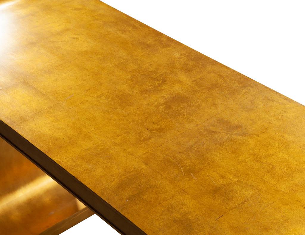 Aerin Lauder Modern Edgewood Gold Leaf Console Table 7
