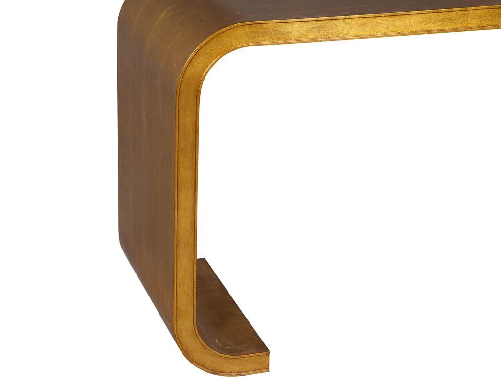 Aerin Lauder Modern Edgewood Gold Leaf Console Table 1