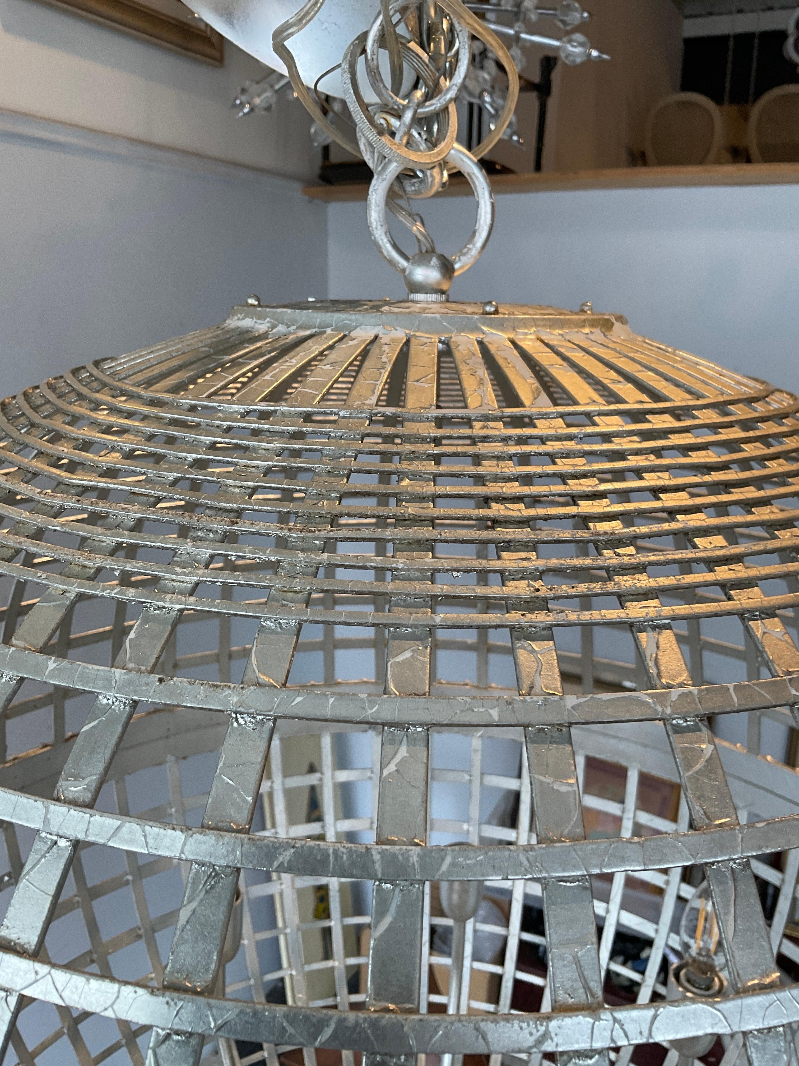 Aerin Mill Silver  Ciondolo a gabbia da 30 pollici di Visual Comfort in vendita 1