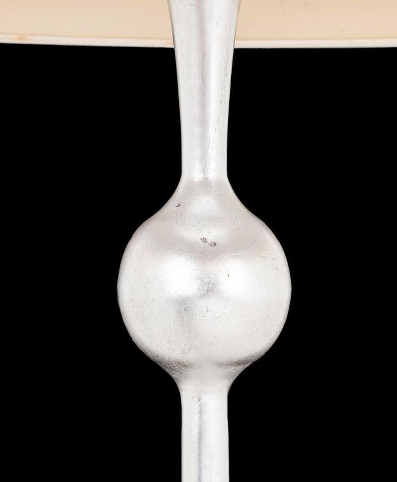 Hollywood Regency Aerin Visual Comfort Silver Leaf Dover Floor Lamp For Sale