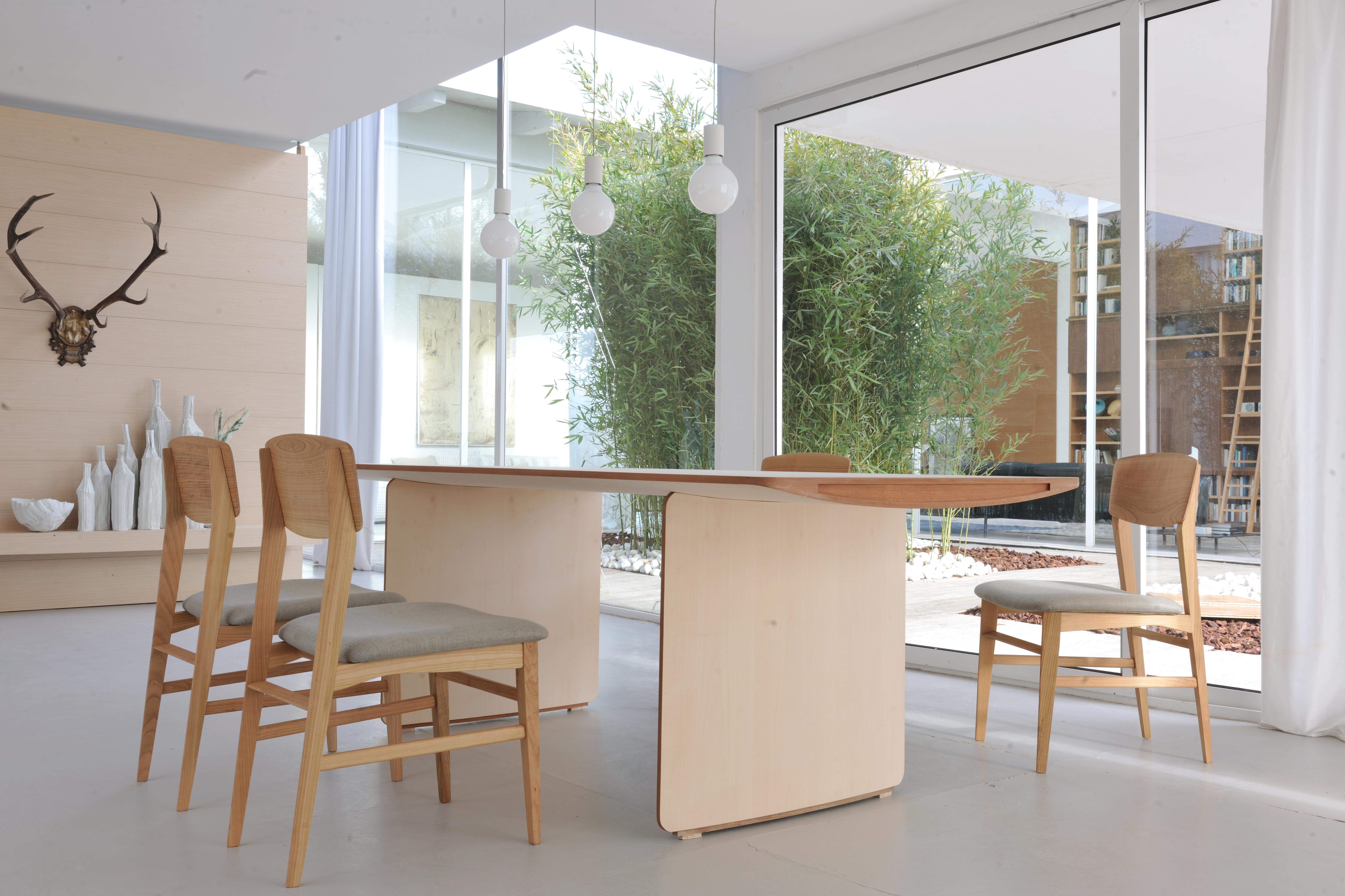 Aero, Contemporary Table or Desk in Maple Wood, Design Franco Poli In New Condition In Salizzole, IT