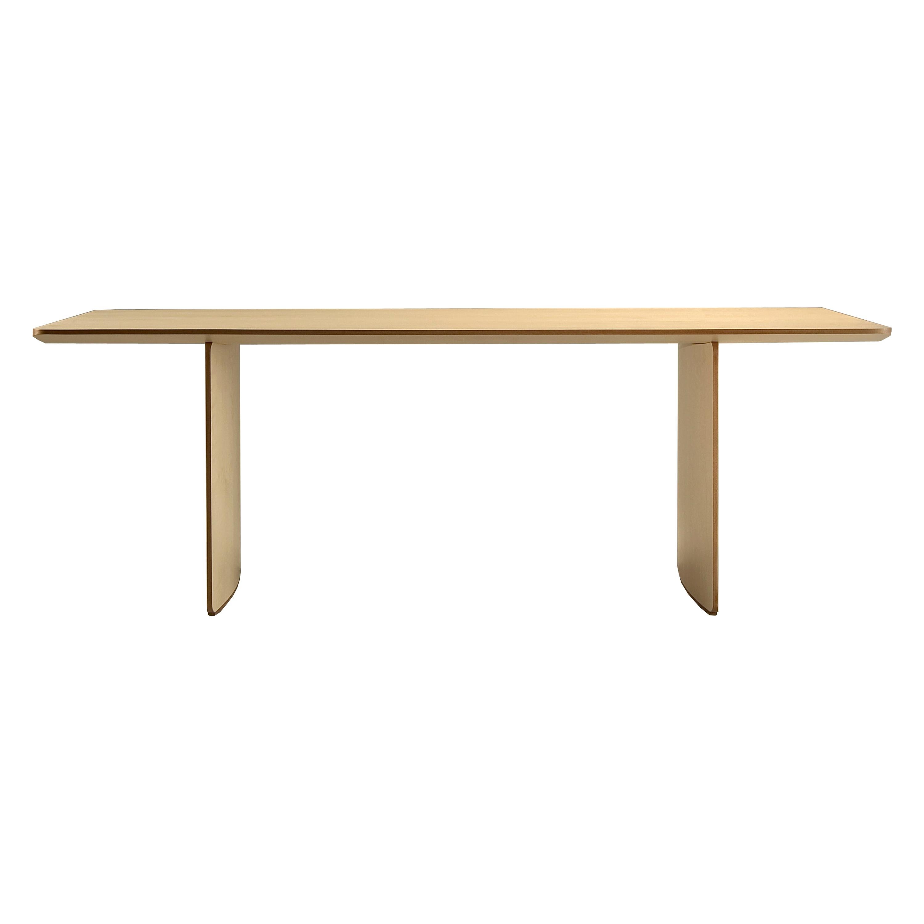Aero, Contemporary Table or Desk in Maple Wood, Design Franco Poli
