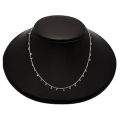 Aero Pave Nose-Cut Diamond 18K White Gold Necklace, 1.00 ctw, 30 Diamonds