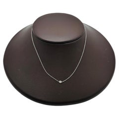 Aero Pierced Round Diamond Necklace, 18K White Gold, 0.23ct SI1, Adjustable 18"