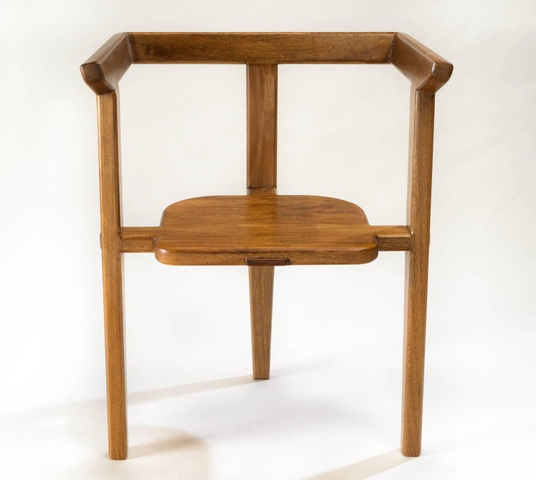 Aerofina Armchair, Contemporary ThreeLegged Chair with MortiseTenon
