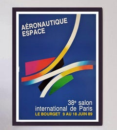 Aeronatique Espace Salon Original Poster by Jacques Auriac, 1989