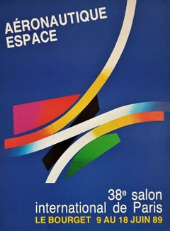 Aeronatique Espace Salon Original Poster by Jacques Auriac, 1989
