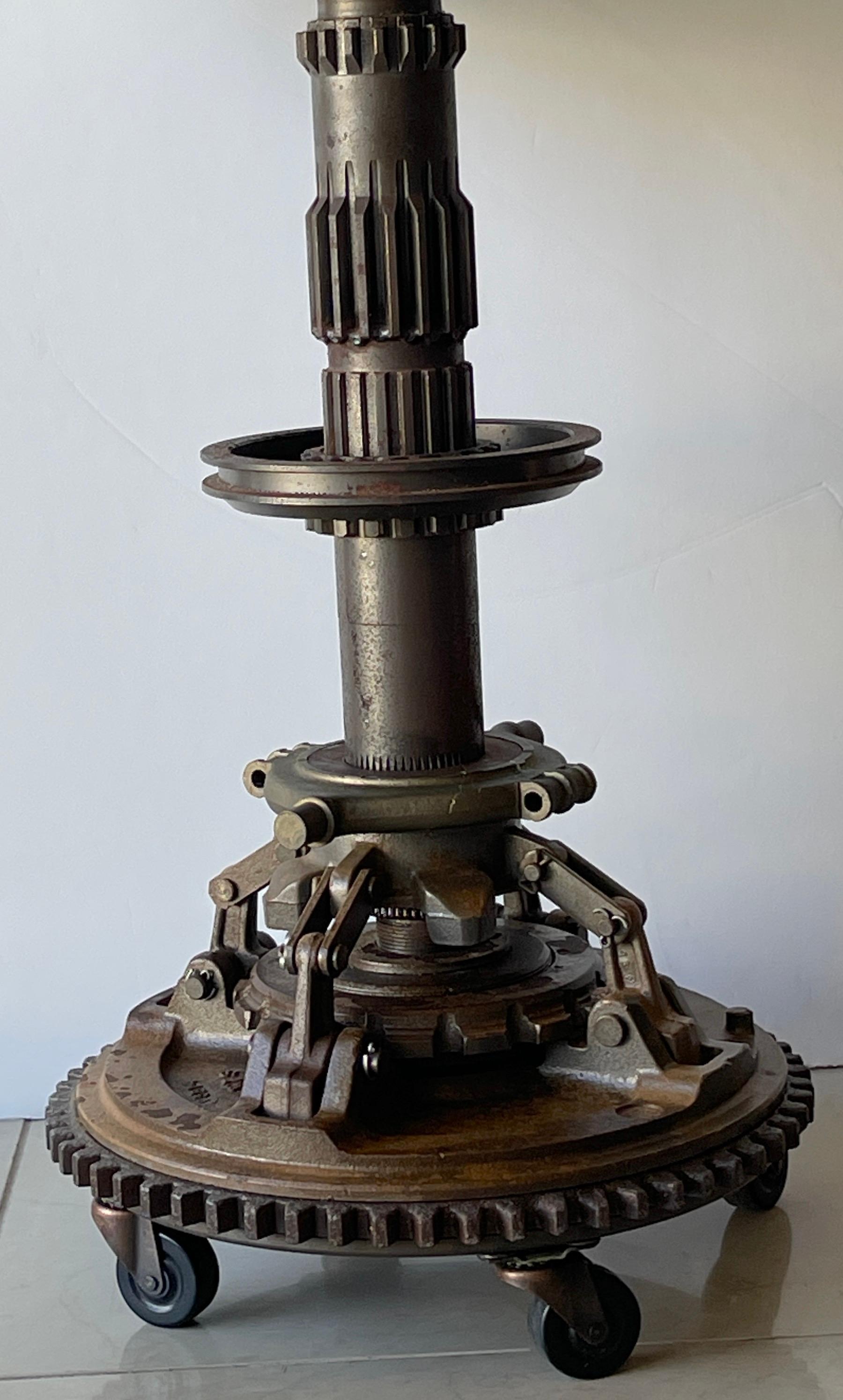 Aeronautical Camshaft Gueridon Gueridon, C. 1990s In Good Condition For Sale In West Palm Beach, FL
