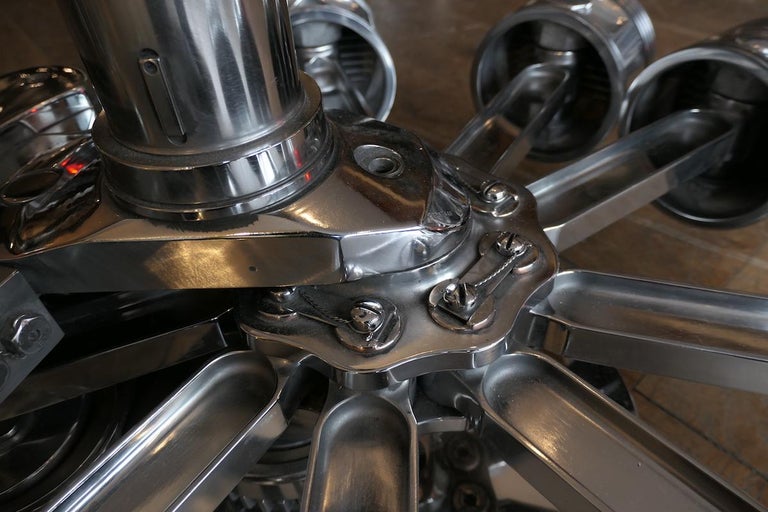 Piston Coffee Table / Piston End Table Pub Table Engine Table Metal End Table ... / Crafted solely in brushed stainless steel, the cylindrical piston is a breathtaking example of iconic minimalism.