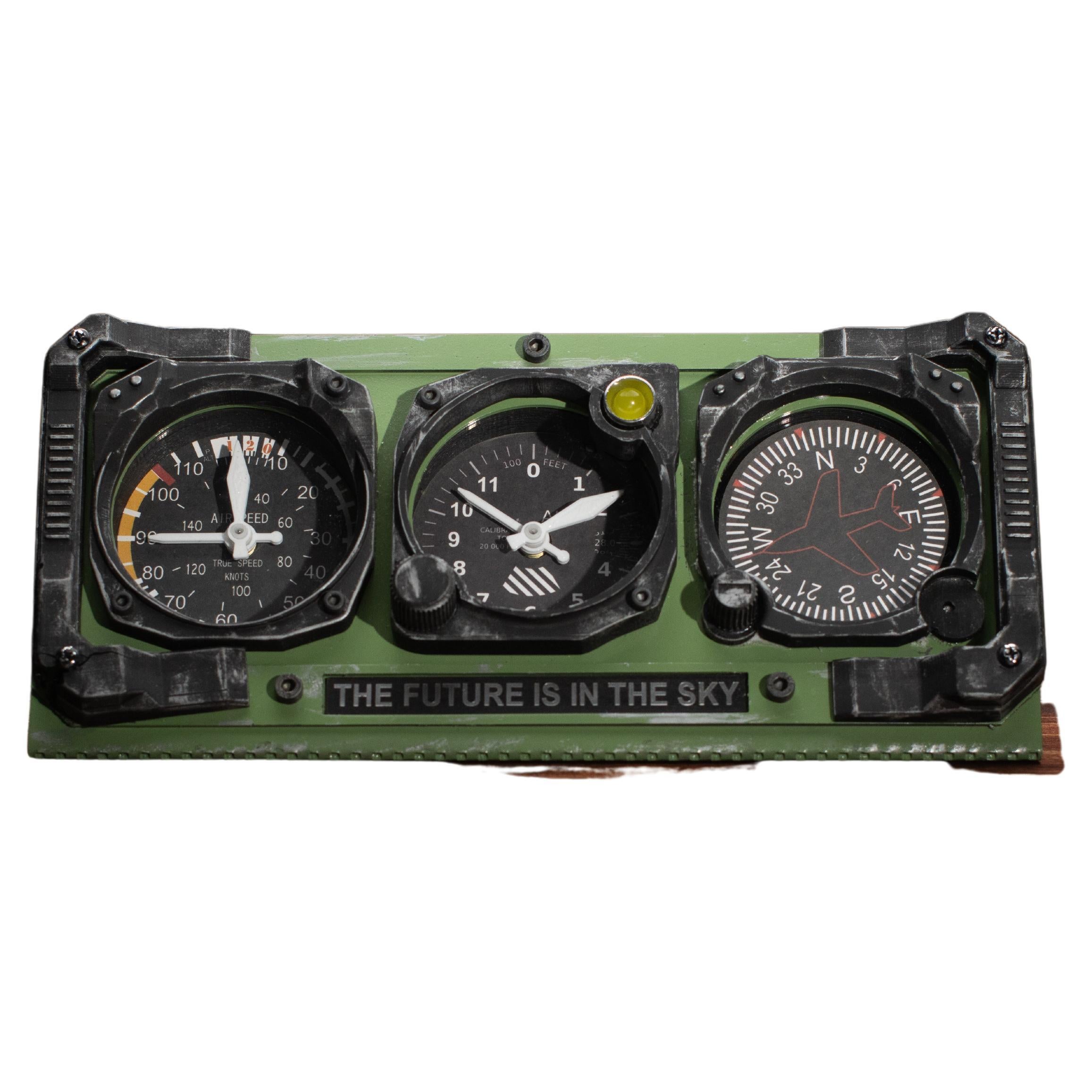 Aeronautical III Gauge Clock For Sale