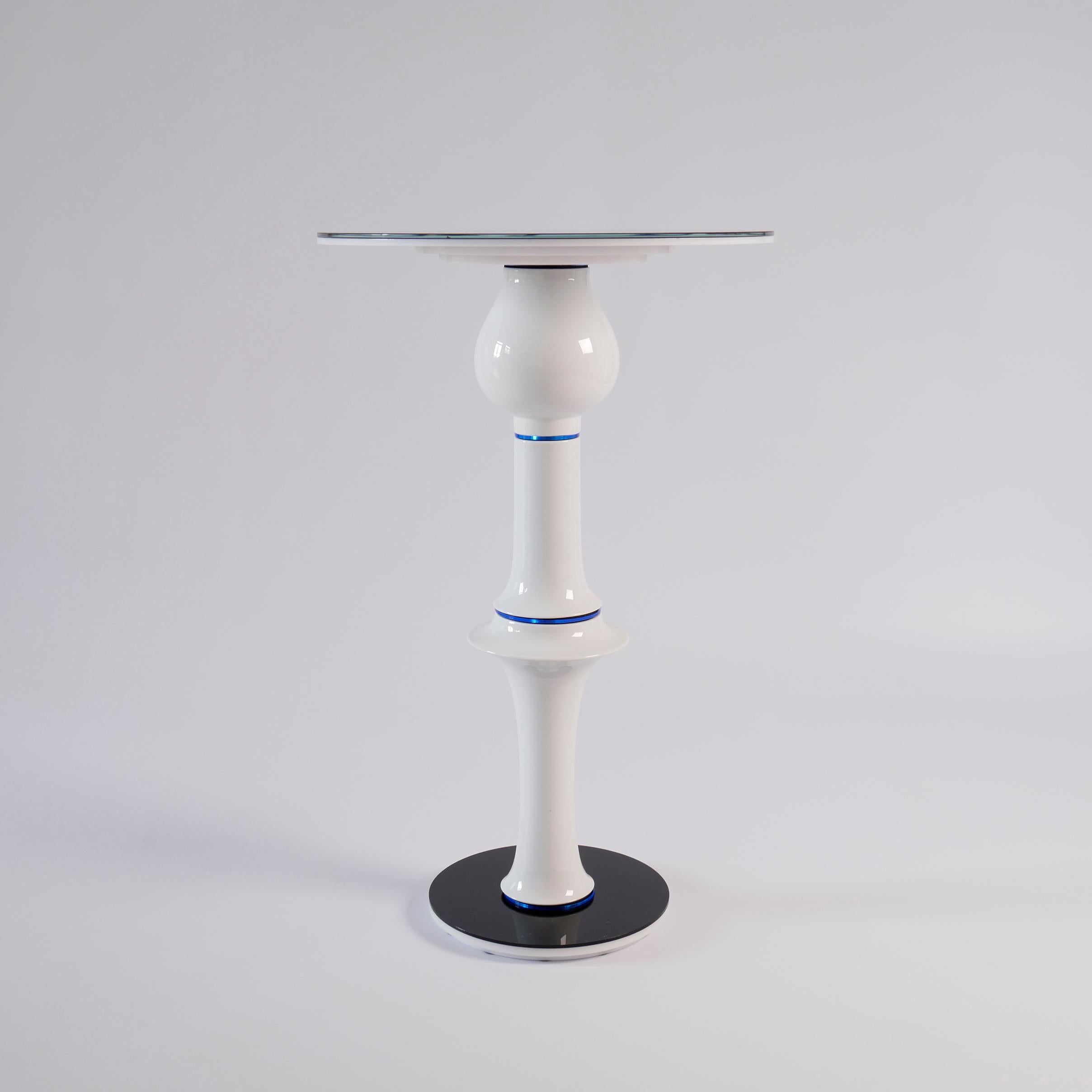 Mid-Century Modern table d'appoint 'Aeroplane':: Céramique et verre vintage:: Pièce unique en vente