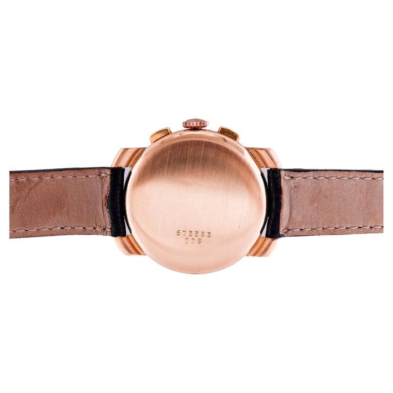 Aerotel 18Kt. Rose Gold Set of Four New Old Stock Art Deco Chronographs For Sale 9