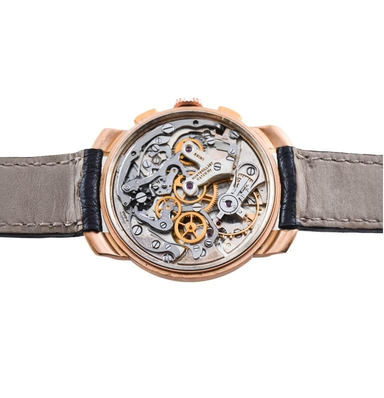 Aerotel 18Kt. Rose Gold Set of Four New Old Stock Art Deco Chronographs For Sale 10