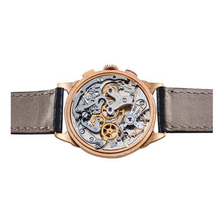 Aerotel 18Kt. Rose Gold Set of Four New Old Stock Art Deco Chronographs For Sale 2