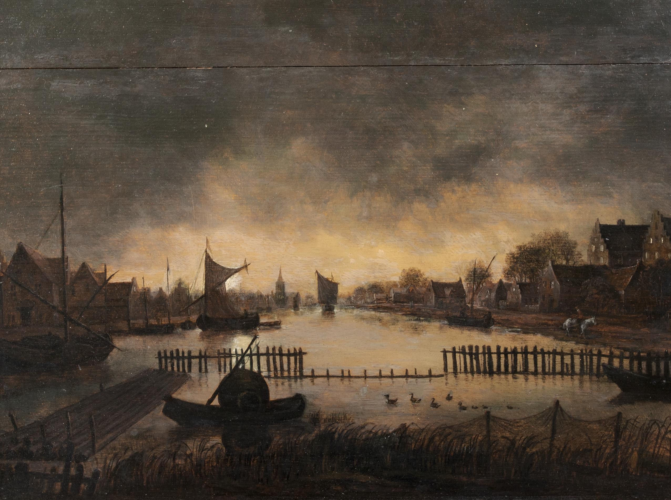 Moonlit River Landscape, 17th Century  Aert van der Neer (1603-1677) For Sale 2