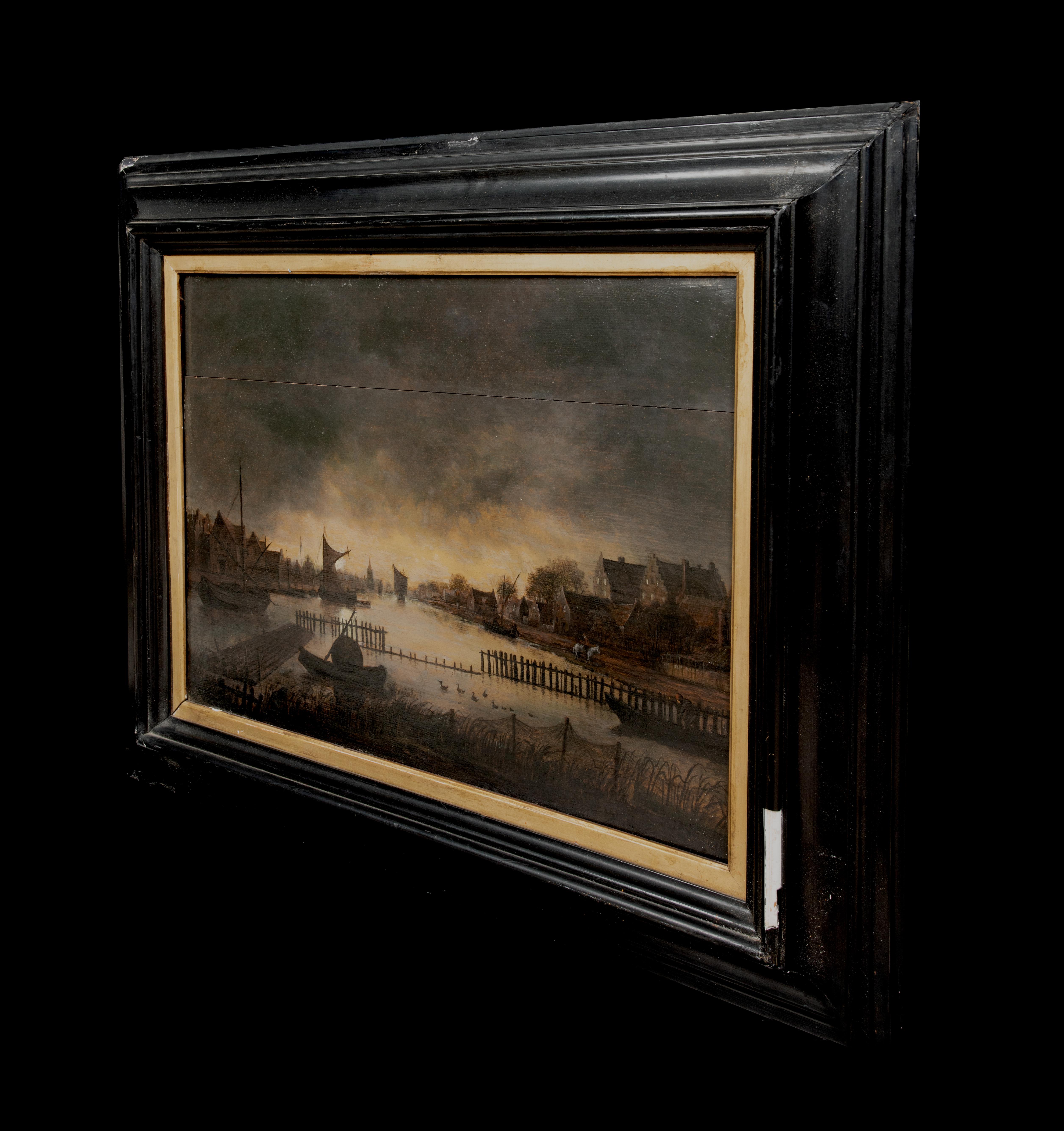 Moonlit River Landscape, 17th Century  Aert van der Neer (1603-1677) For Sale 5