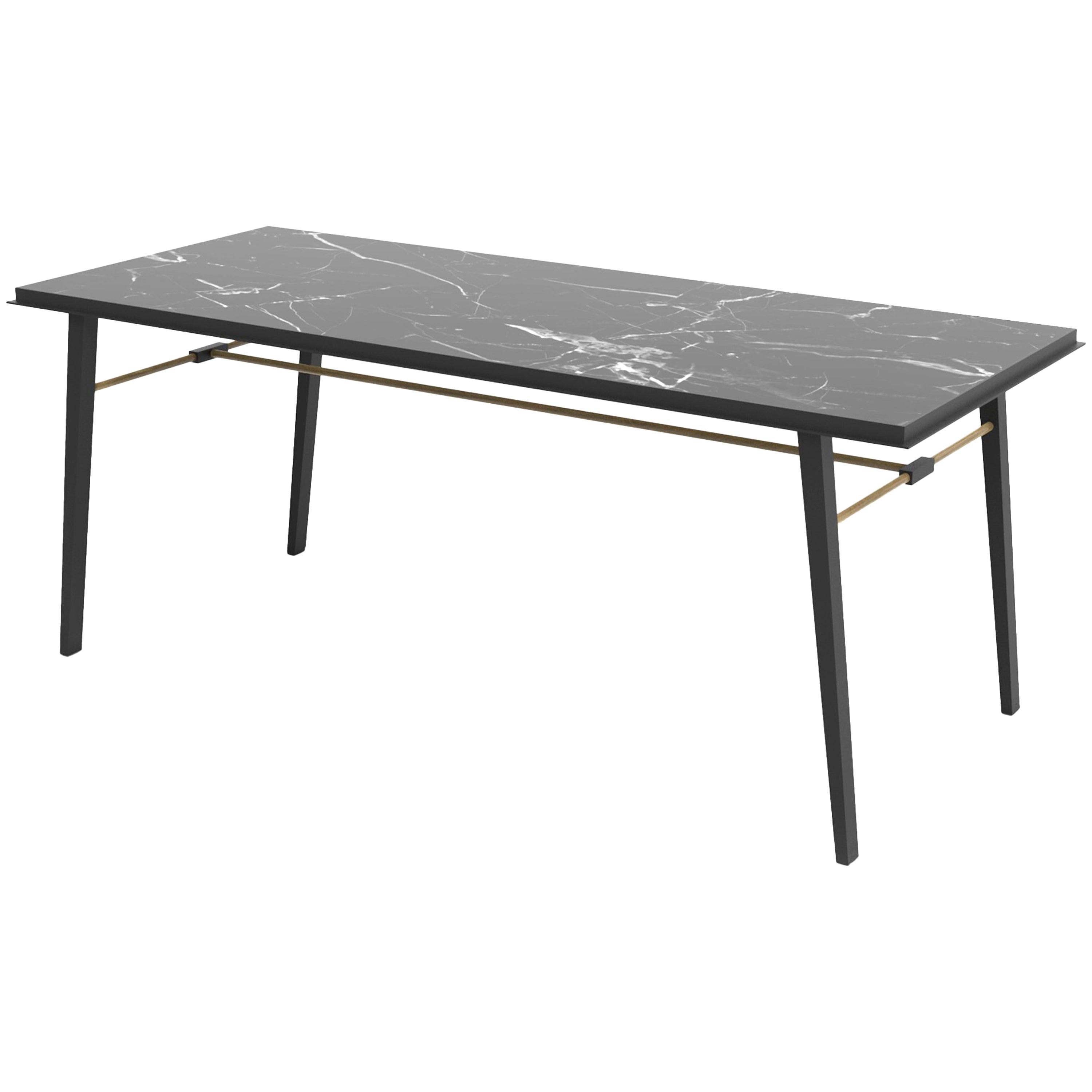 AES Black Marble Contemporary Desk, Jan Garncarek For Sale