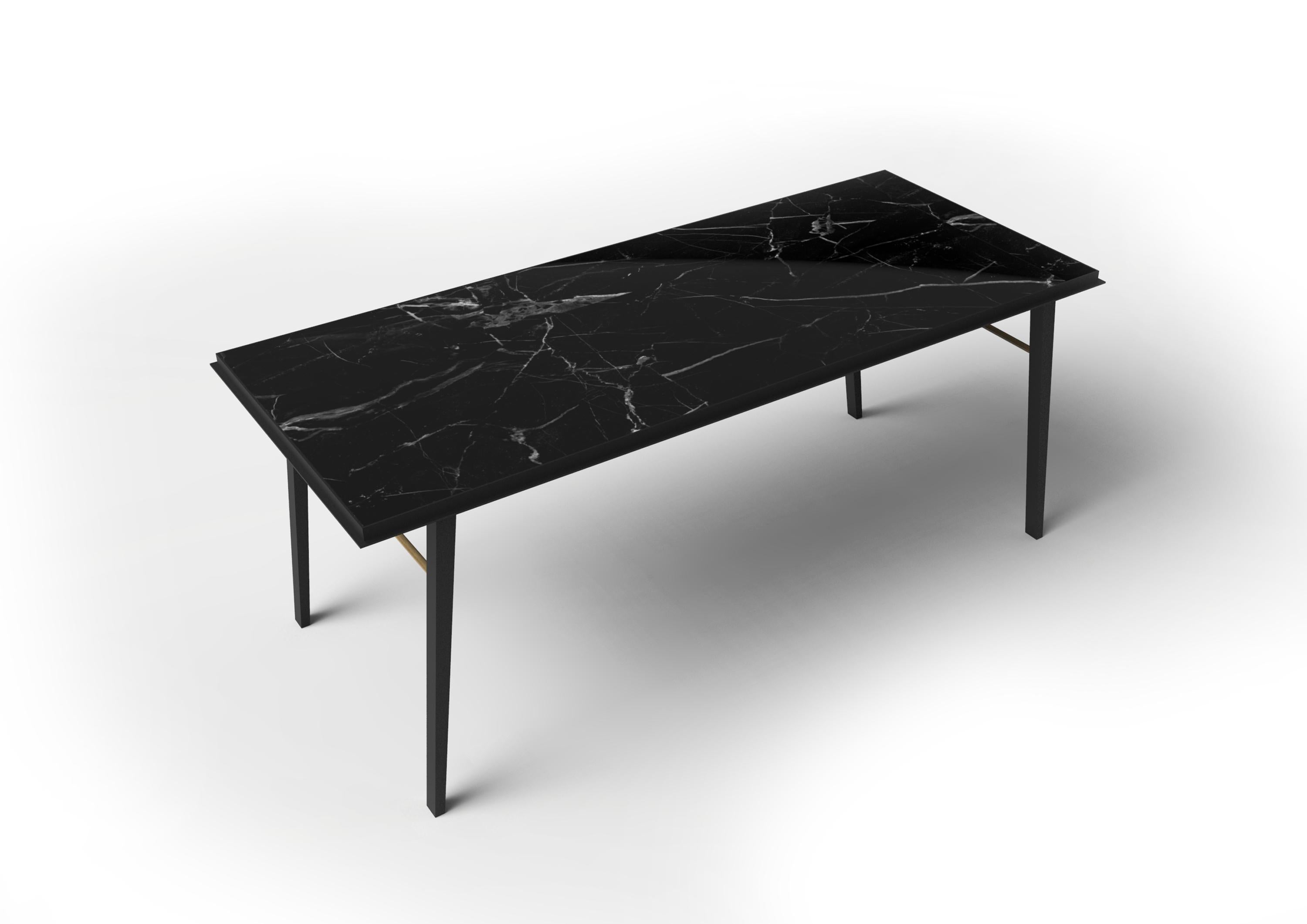 AES Emperador Marble Contemporary Desk, Jan Garncarek In New Condition For Sale In Geneve, CH