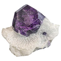 Aesthetic And Rare Quality Vibrant Purple Scapolite On Calcite From Afghanistan
