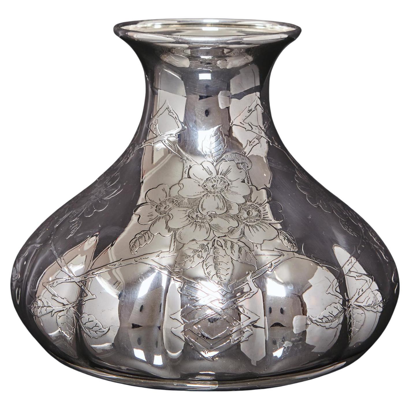 Aesthetic antique American silver vase
