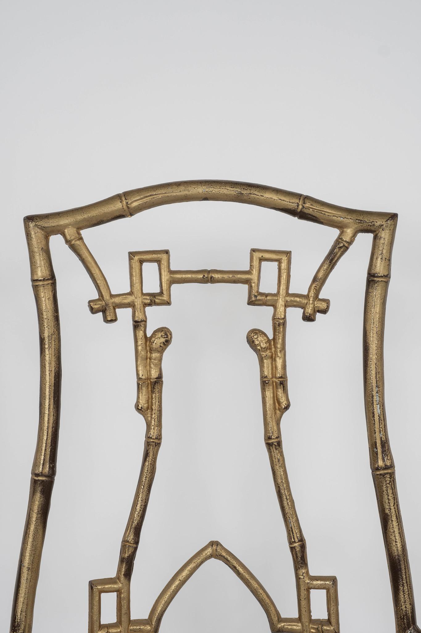 Aesthetic Bamboo Gilt Iron Arm Chair For Sale 1