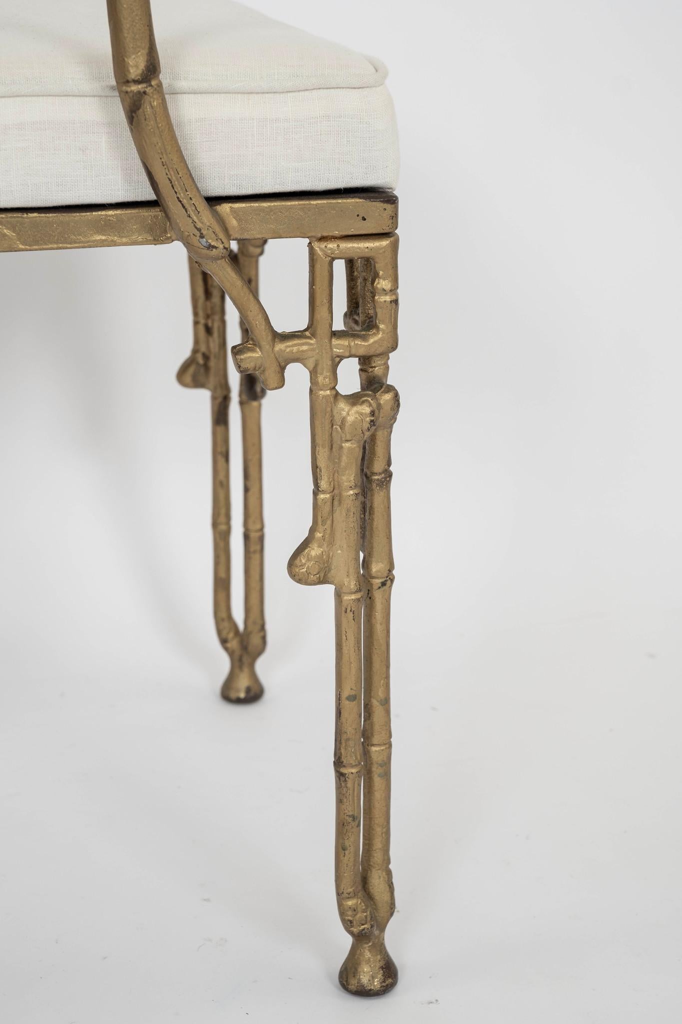 Aesthetic Bamboo Gilt Iron Arm Chair For Sale 2