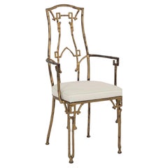 Vintage Aesthetic Bamboo Gilt Iron Arm Chair
