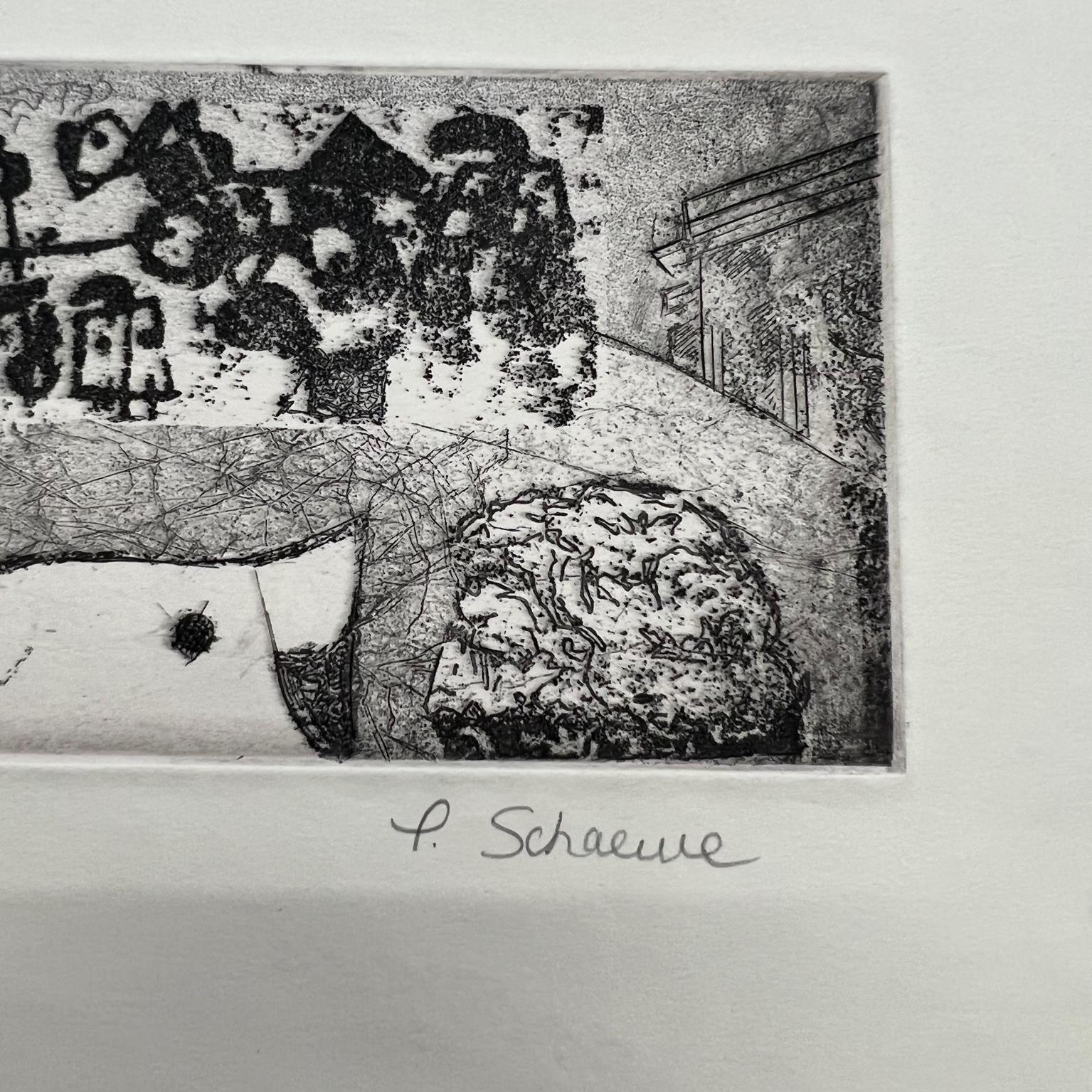 Modern Aesthetic Battle 7/16 Signed P. Schaewe Print Artwork on Paper For Sale