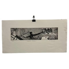Vintage Aesthetic Battle 7/16 Signed P. Schaewe Print Artwork on Paper