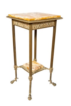 Aesthetic Brass And Onyx Plant Stand